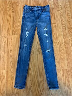 Abercrombie & Fitch Ripped Dark Blue Skinny Jeans